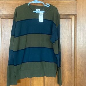 NWT Gap Kids olive / royal blue / navy striped, M/8